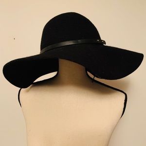 Wool Black Floppy Hat